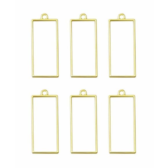 Allinone Gold Plated Bezel Pendant Charm Blank Frame For Diy Resin Jewelry Maki - Picture 1 of 2